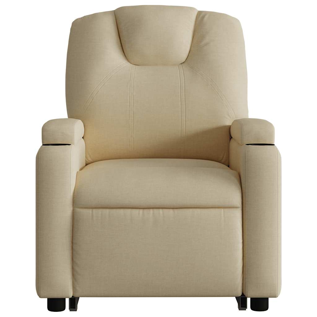 Fauteuil inclinable de massage Crème Tissu Fauteuils vidaXL