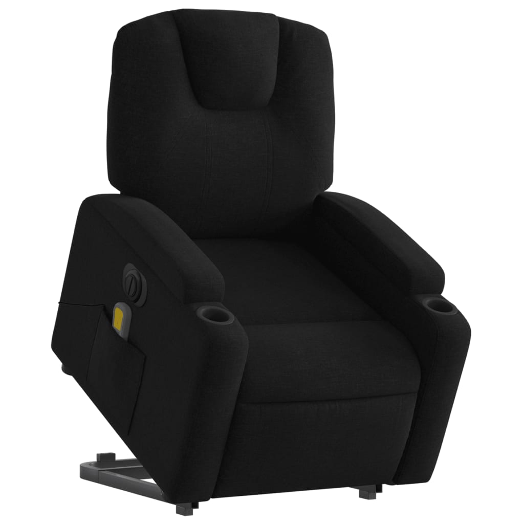 Fauteuil inclinable de massage électrique Noir Tissu Fauteuils vidaXL   