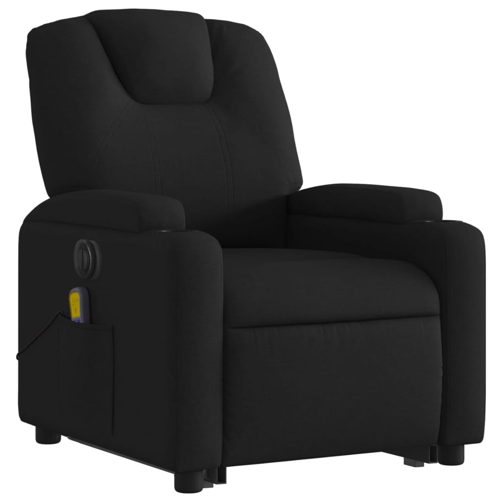 Fauteuil inclinable de massage électrique Noir Tissu Fauteuils vidaXL   