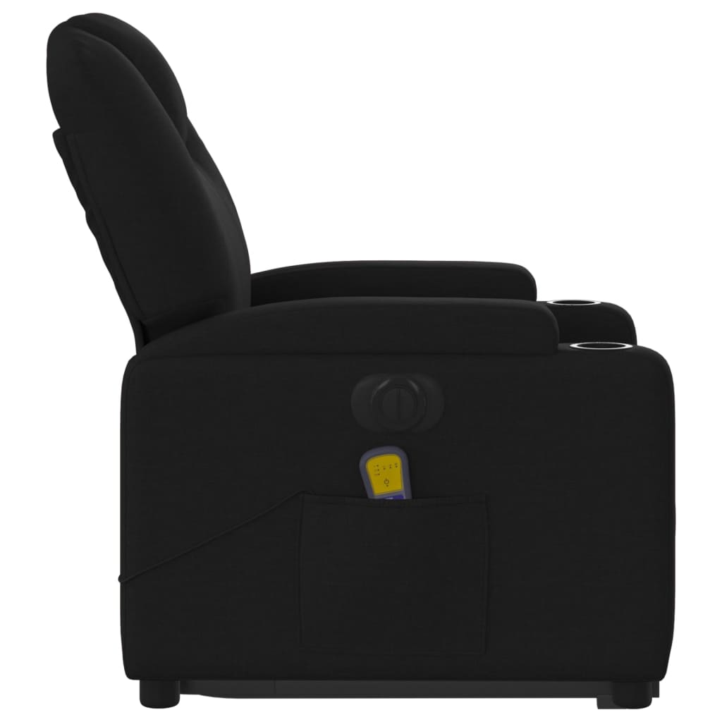 Fauteuil inclinable de massage électrique Noir Tissu Fauteuils vidaXL   