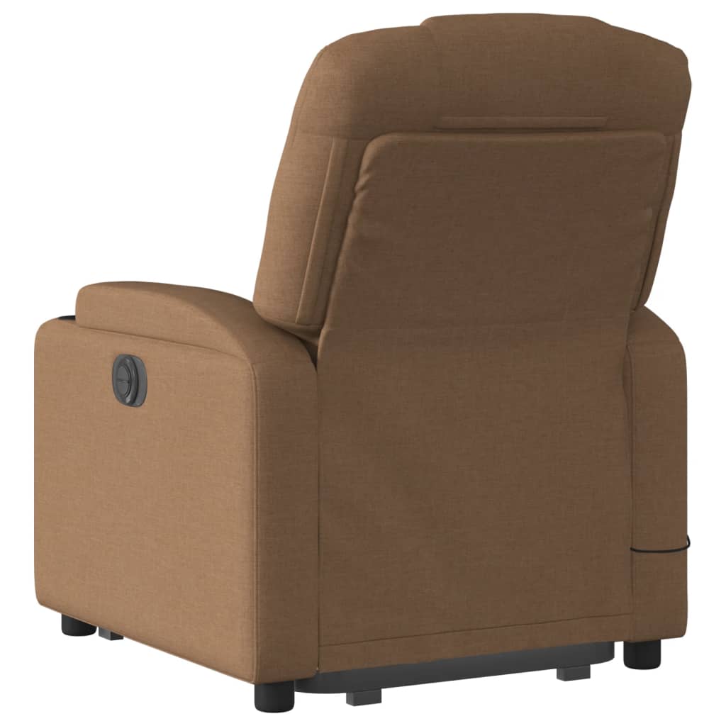 Fauteuil inclinable de massage électrique Marron Tissu Fauteuils vidaXL   