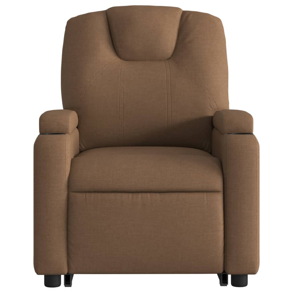 Fauteuil inclinable de massage électrique Marron Tissu Fauteuils vidaXL   