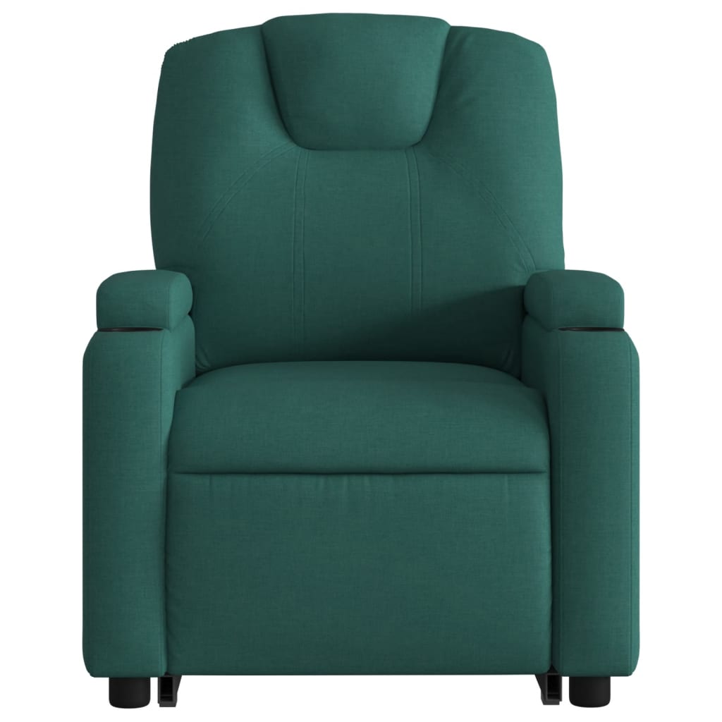 Fauteuil inclinable de massage électrique Vert foncé Tissu Fauteuils vidaXL   