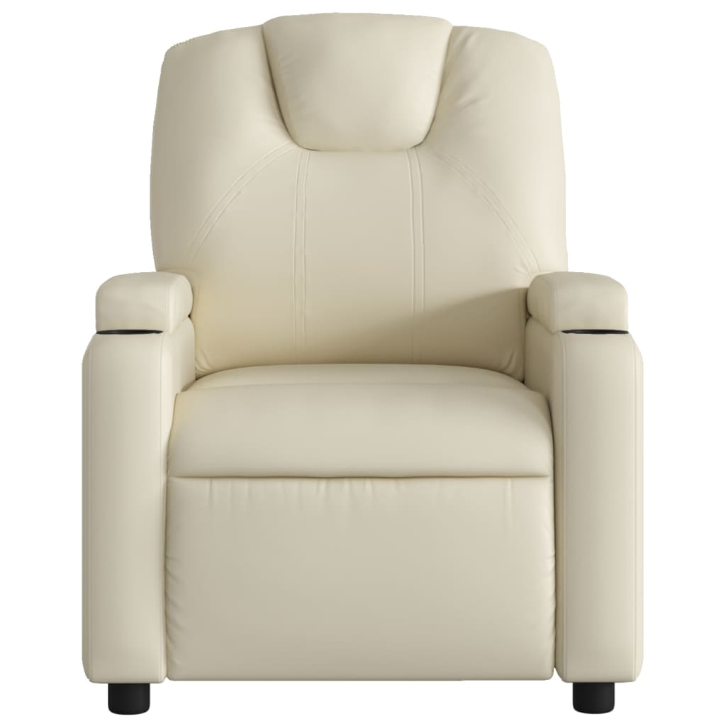 Fauteuil inclinable électrique Crème Similicuir