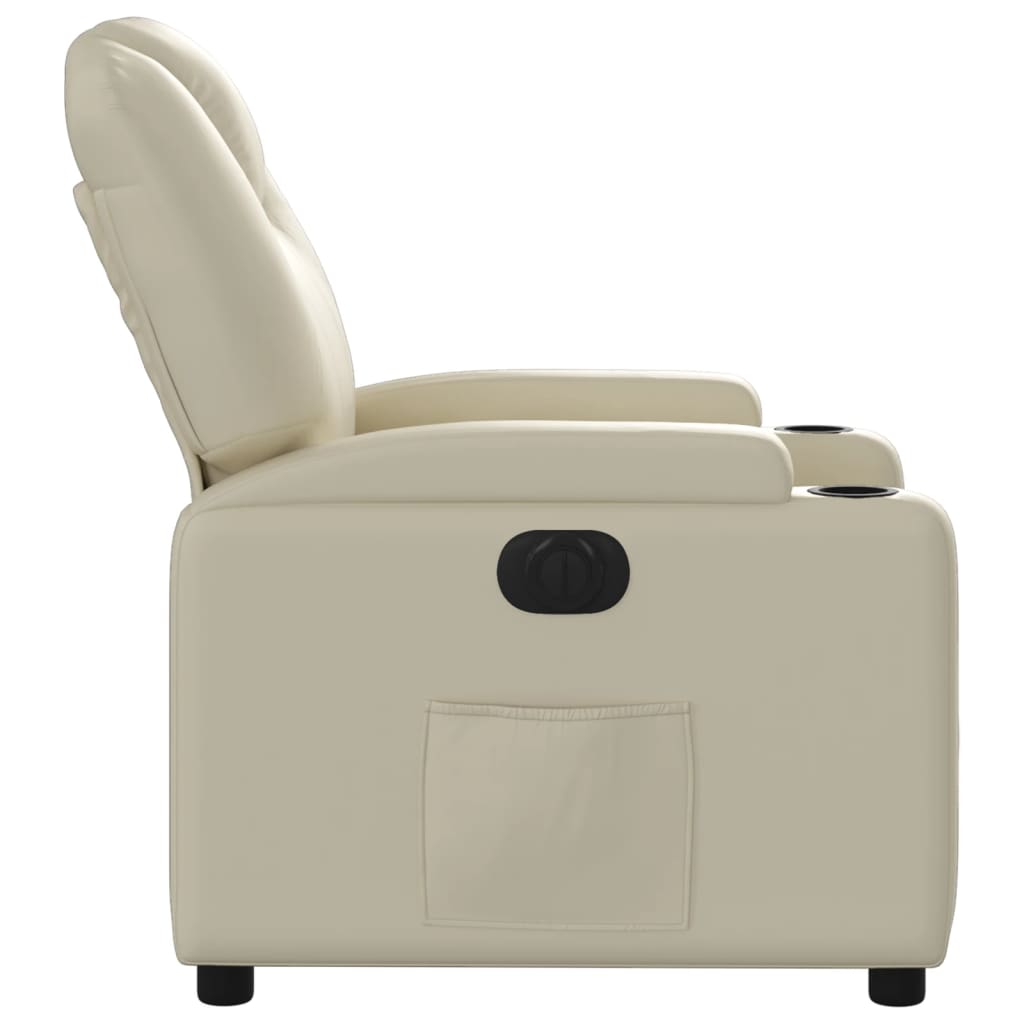 Fauteuil inclinable électrique Crème Similicuir