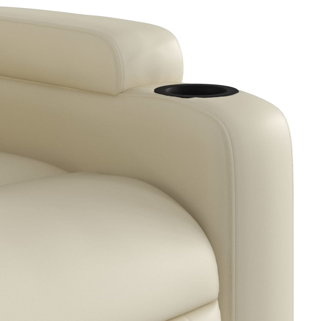 Fauteuil inclinable électrique Crème Similicuir