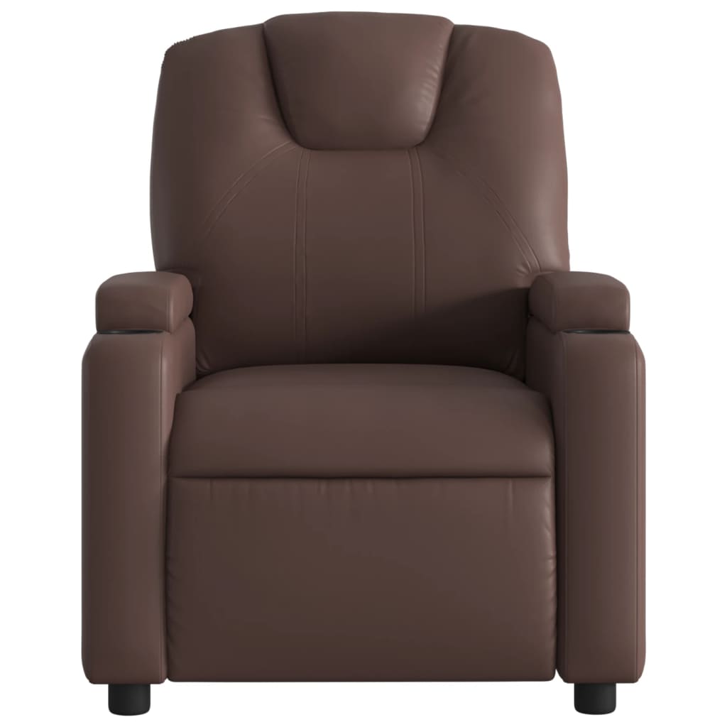 Fauteuil inclinable électrique Marron Similicuir Fauteuils vidaXL   