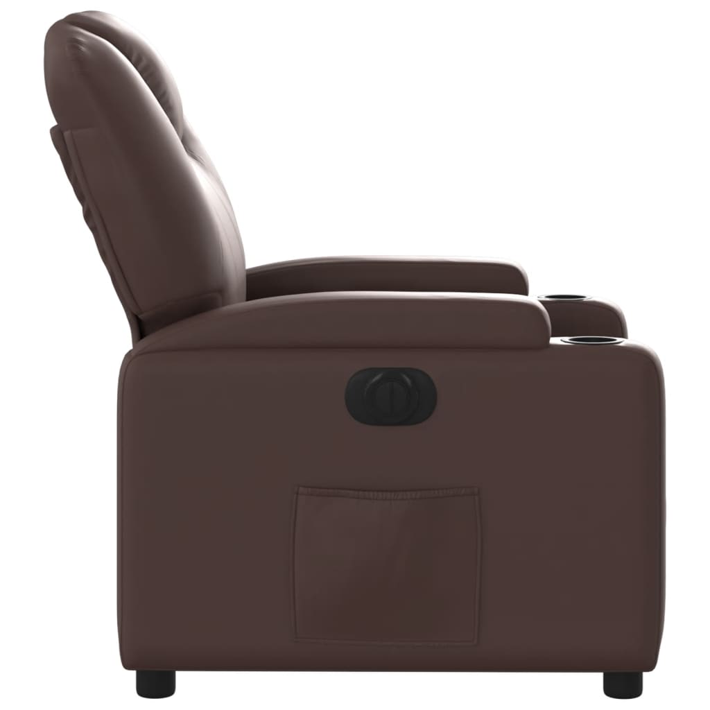 Fauteuil inclinable électrique Marron Similicuir Fauteuils vidaXL   