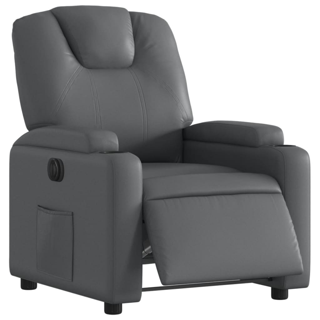 Fauteuil inclinable électrique Gris Similicuir