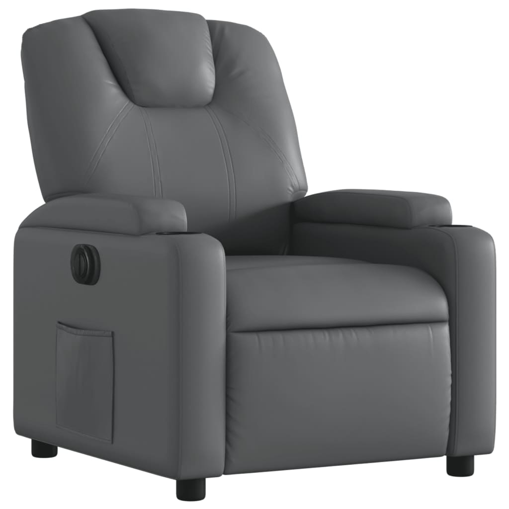 Fauteuil inclinable électrique Gris Similicuir