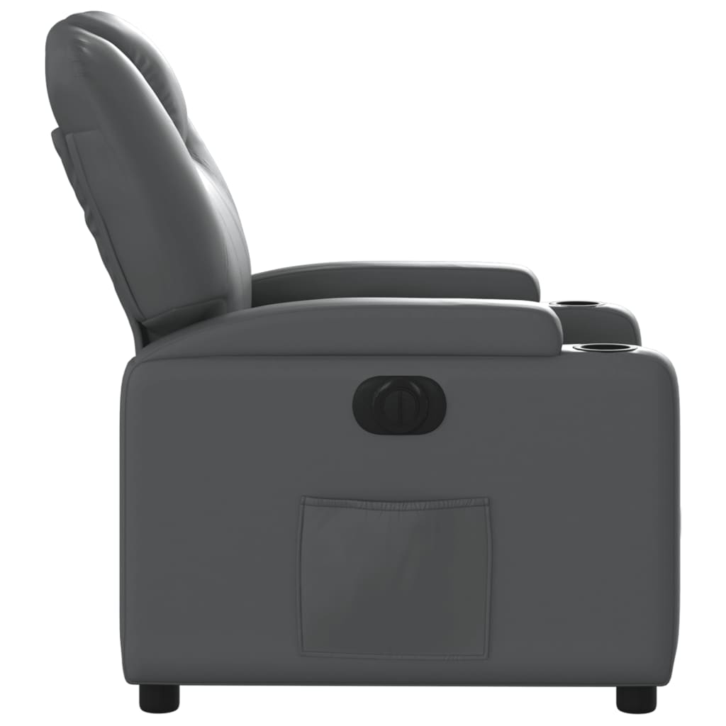 Fauteuil inclinable électrique Gris Similicuir