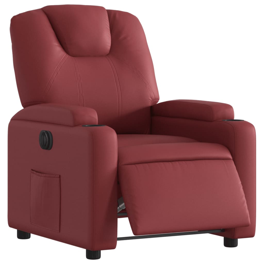 Fauteuil inclinable électrique Rouge bordeaux Similicuir Fauteuils vidaXL   