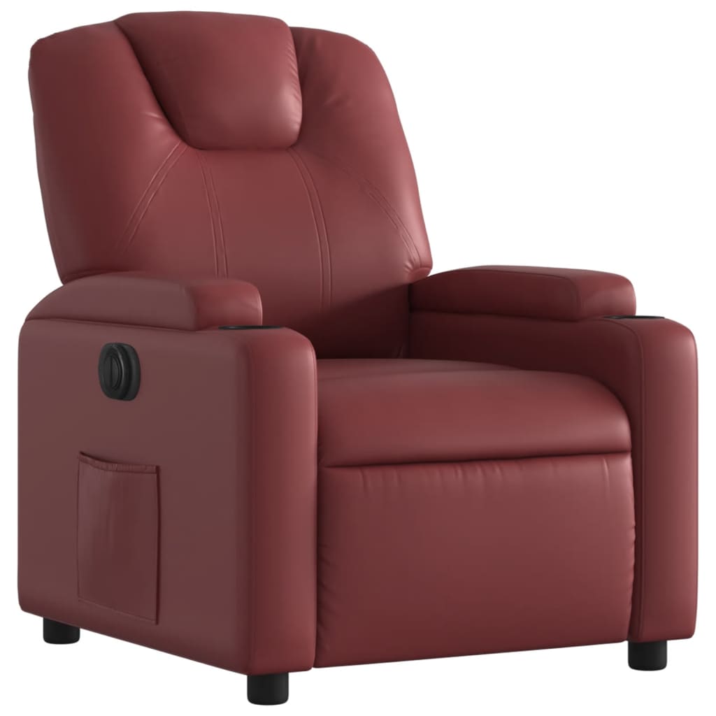 Fauteuil inclinable électrique Rouge bordeaux Similicuir Fauteuils vidaXL   