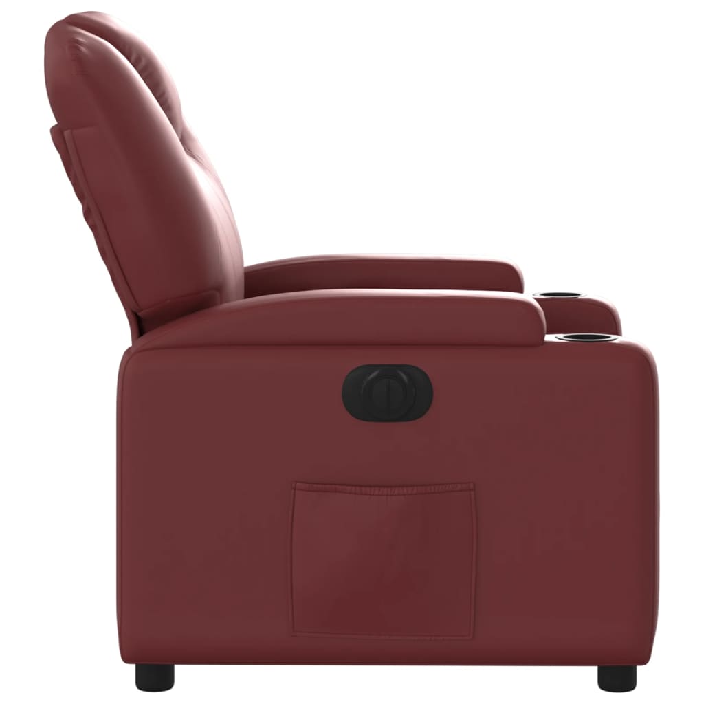 Fauteuil inclinable électrique Rouge bordeaux Similicuir Fauteuils vidaXL   