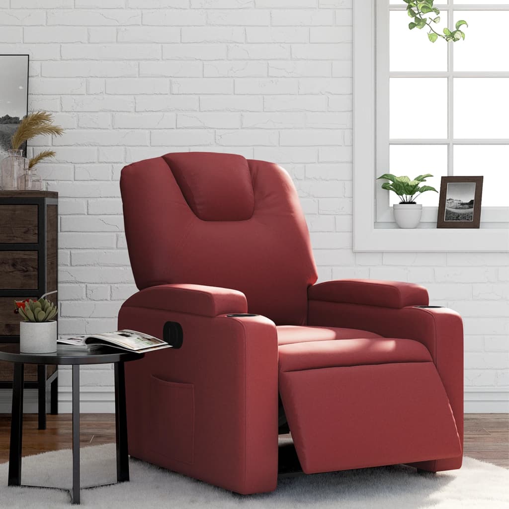 Fauteuil inclinable électrique Rouge bordeaux Similicuir Fauteuils vidaXL   