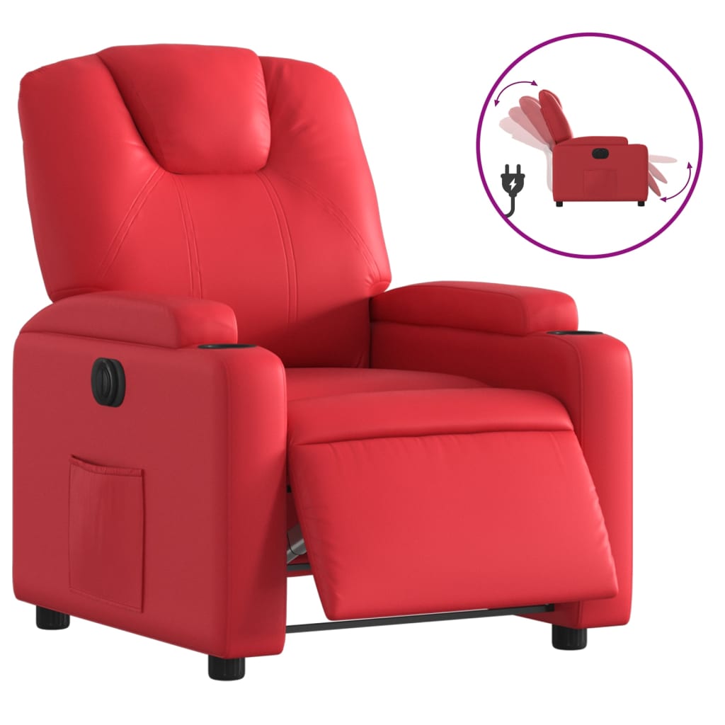 Fauteuil inclinable électrique Rouge Similicuir Fauteuils vidaXL   