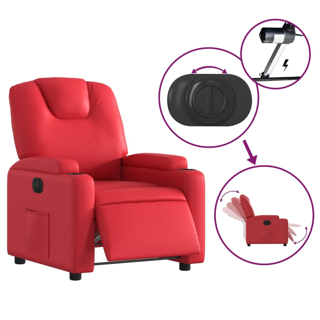 Fauteuil inclinable électrique Rouge Similicuir Fauteuils vidaXL   