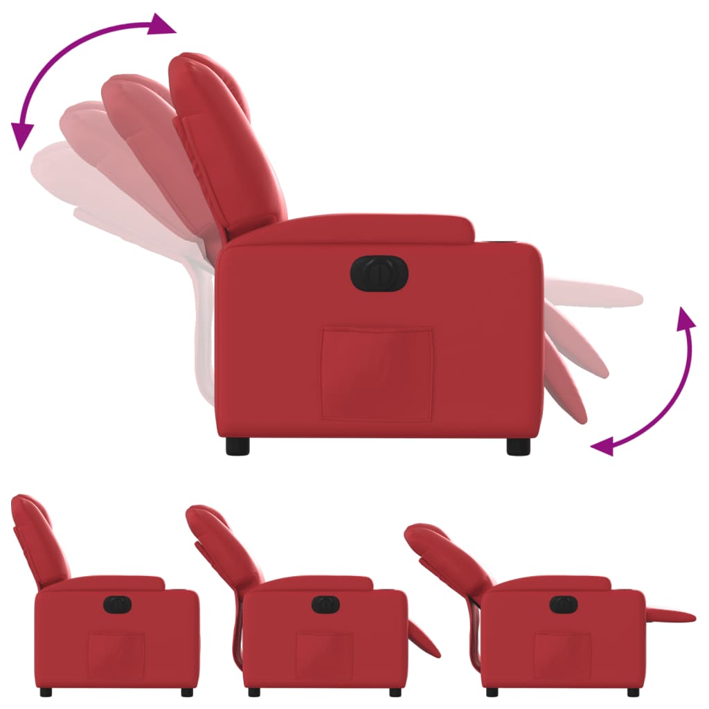 Fauteuil inclinable électrique Rouge Similicuir Fauteuils vidaXL   