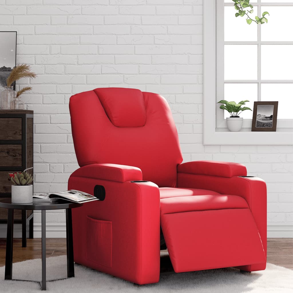 Fauteuil inclinable électrique Rouge Similicuir Fauteuils vidaXL   