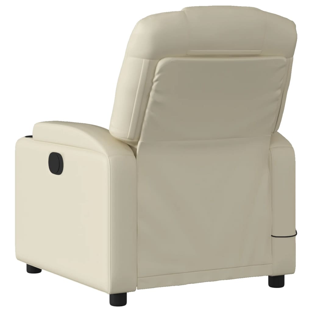 Fauteuil de massage inclinable électrique crème similicuir Fauteuils vidaXL   