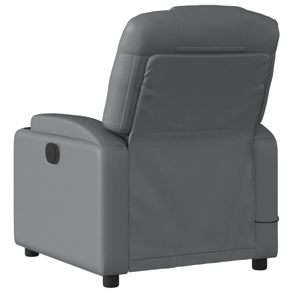 Fauteuil de massage inclinable électrique gris similicuir Fauteuils vidaXL   