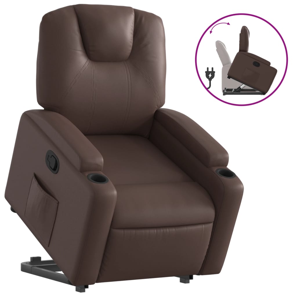 Fauteuil inclinable marron similicuir Fauteuils vidaXL   