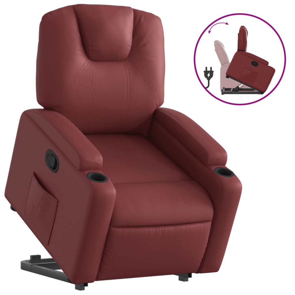 Fauteuil inclinable Rouge bordeaux Similicuir Fauteuils vidaXL   