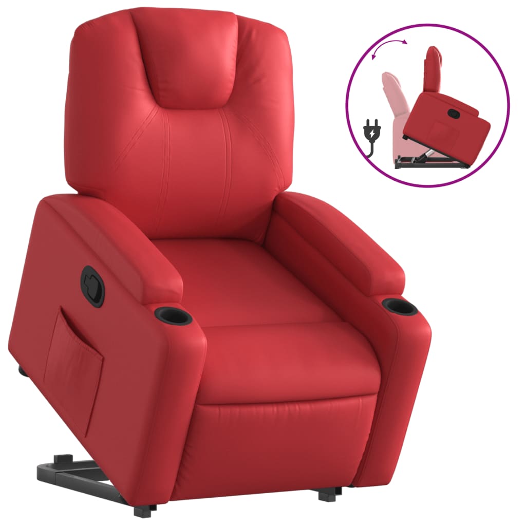 Fauteuil inclinable Rouge Similicuir Fauteuils vidaXL   