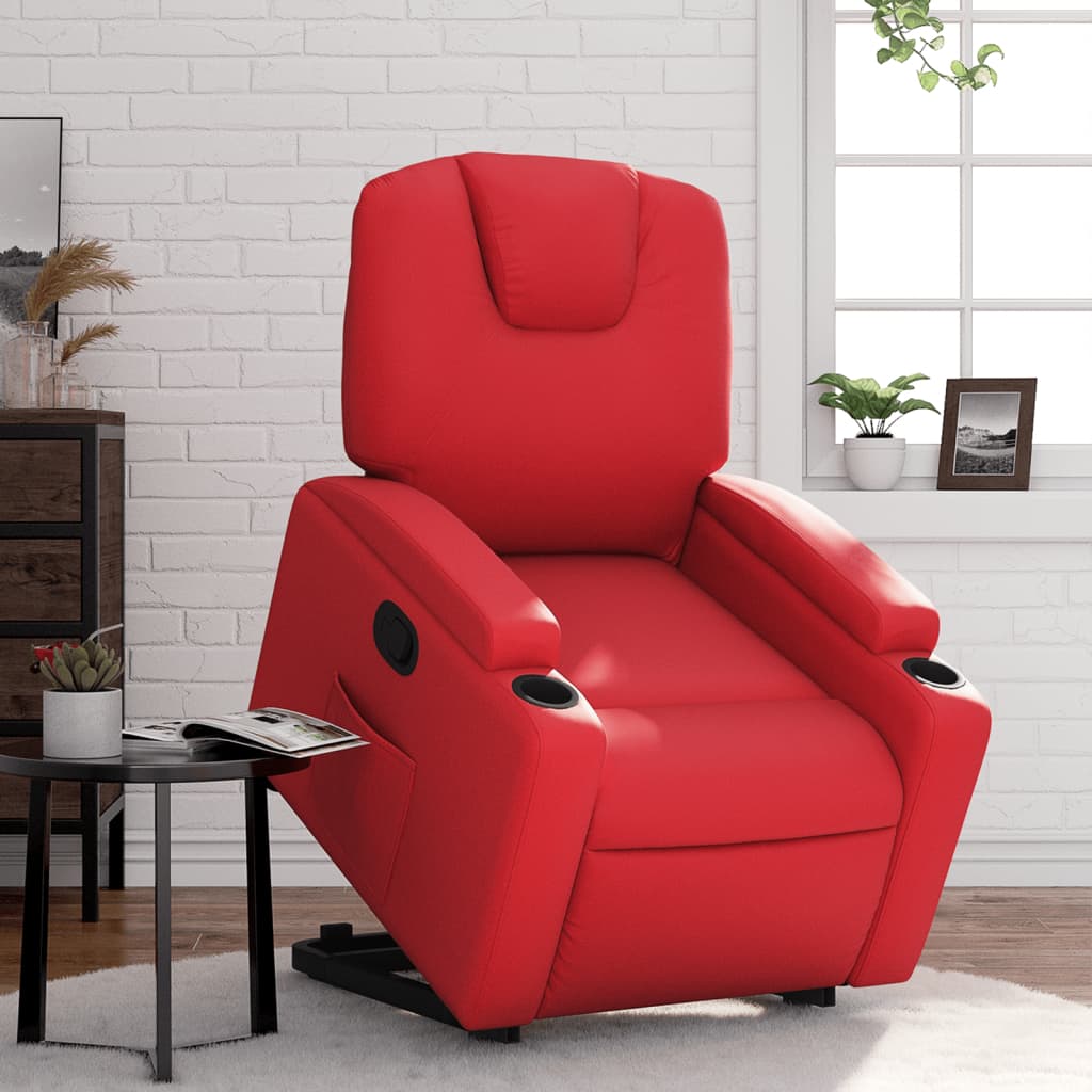 Fauteuil inclinable Rouge Similicuir Fauteuils vidaXL   