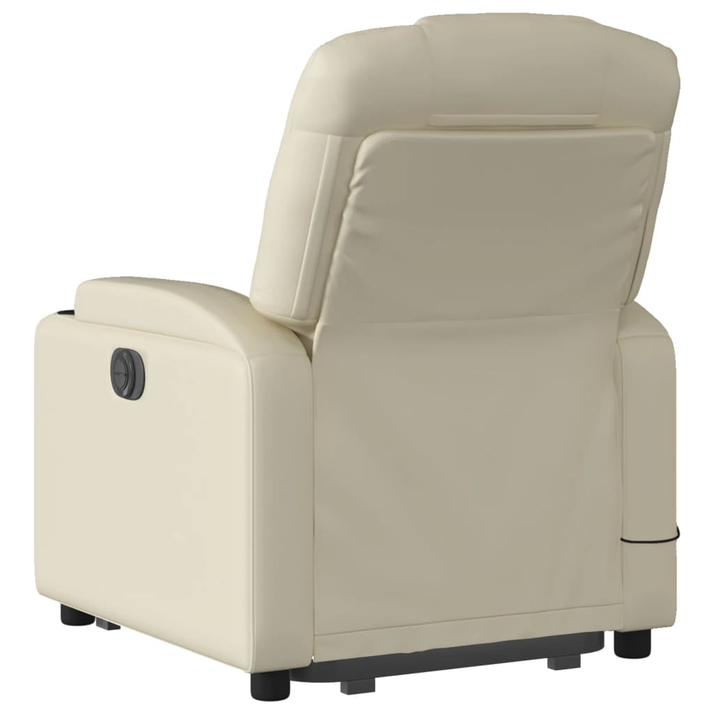 Fauteuil inclinable de massage Crème Similicuir Fauteuils vidaXL   