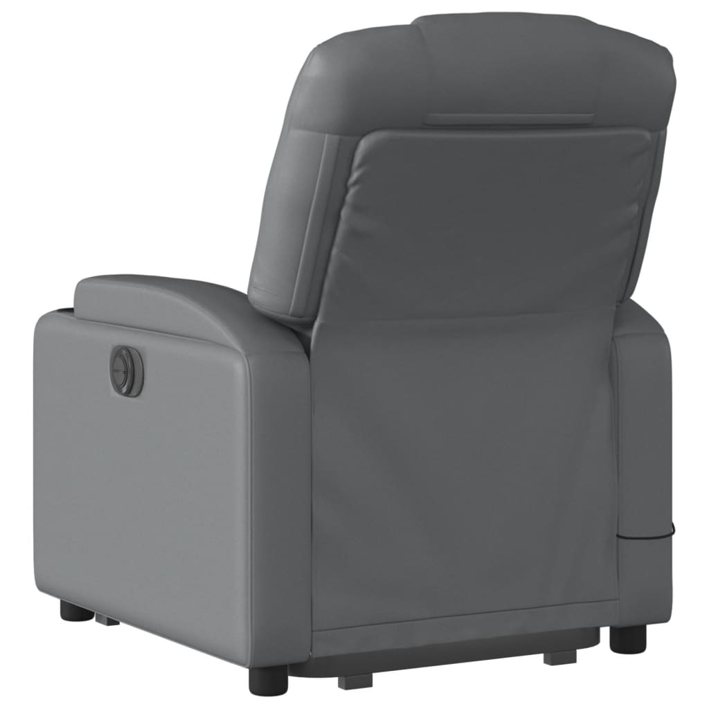 Fauteuil inclinable de massage Gris Similicuir Fauteuils vidaXL   