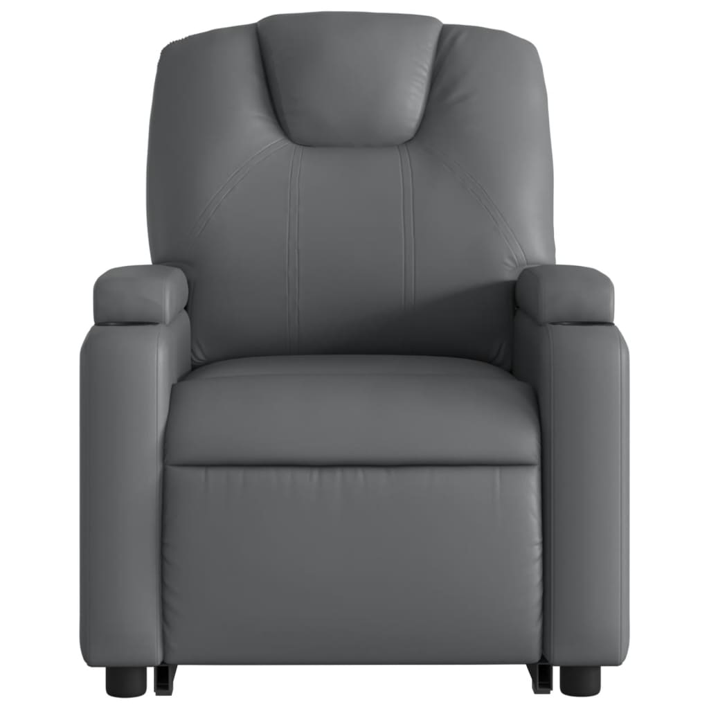 Fauteuil inclinable de massage Gris Similicuir Fauteuils vidaXL   