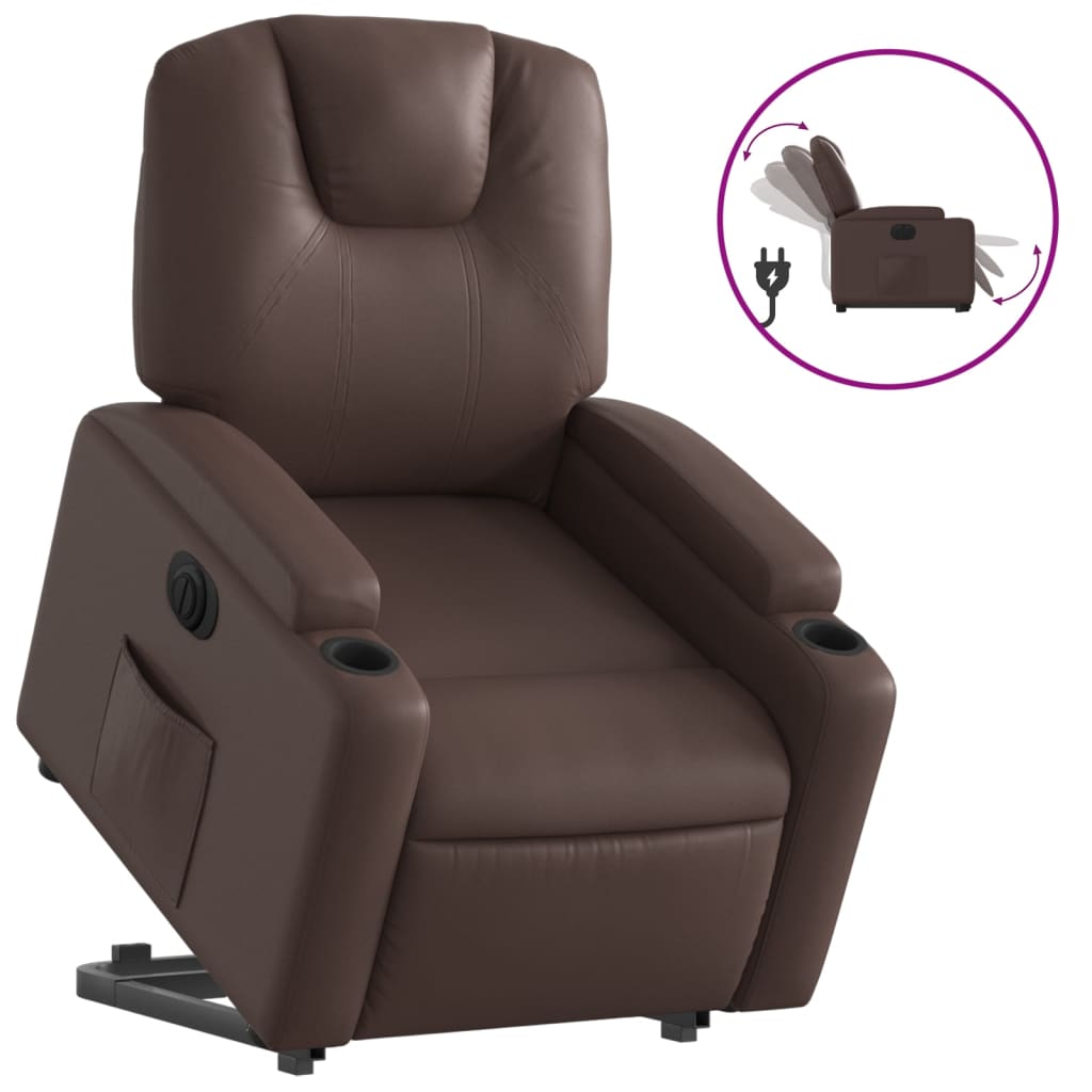 Fauteuil inclinable électrique marron similicuir Fauteuils vidaXL   