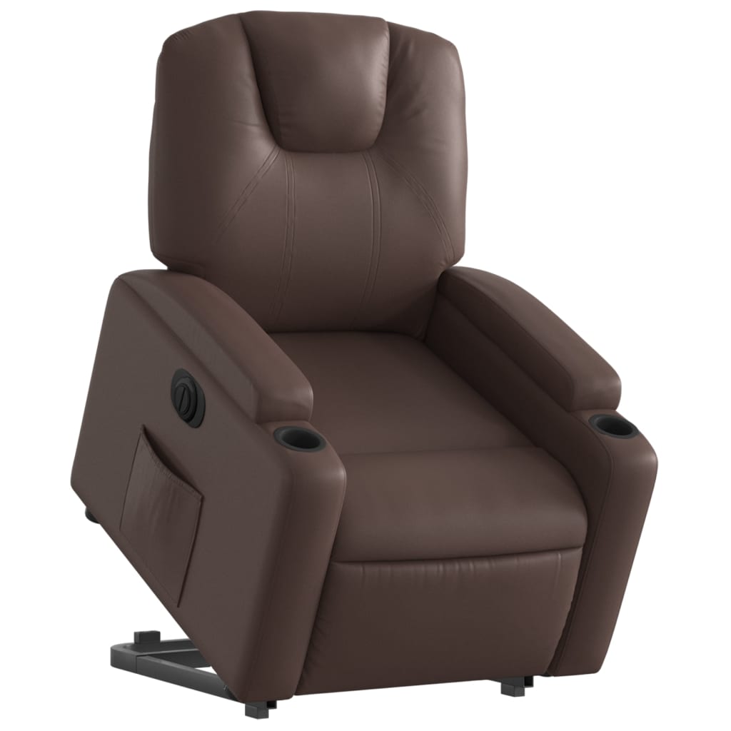 Fauteuil inclinable électrique marron similicuir Fauteuils vidaXL   