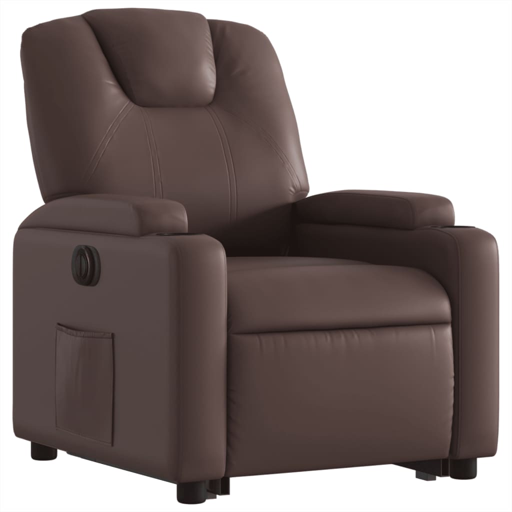 Fauteuil inclinable électrique marron similicuir Fauteuils vidaXL   