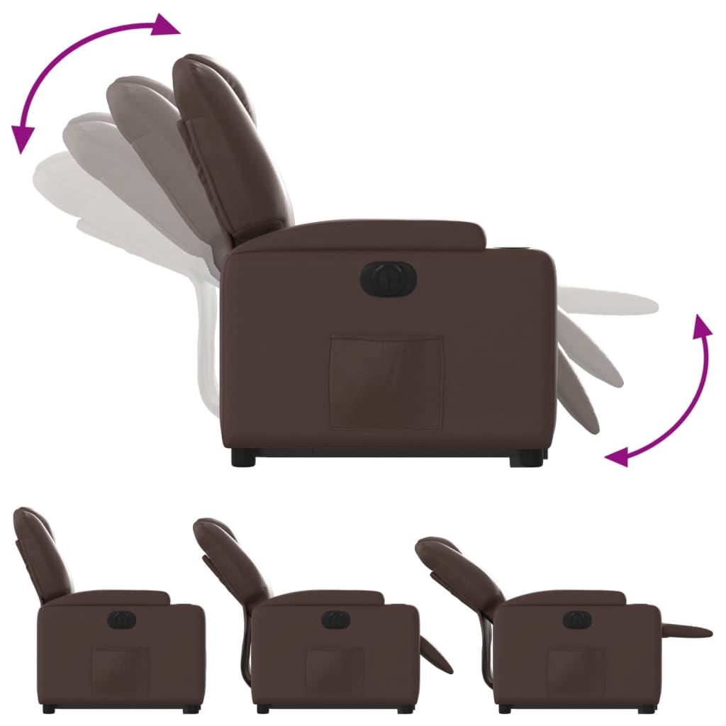 Fauteuil inclinable électrique marron similicuir Fauteuils vidaXL   