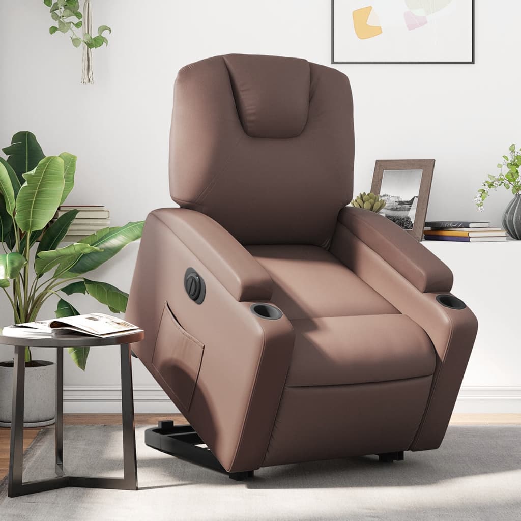 Fauteuil inclinable électrique marron similicuir Fauteuils vidaXL   