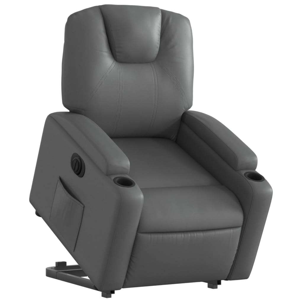 Fauteuil inclinable électrique gris similicuir