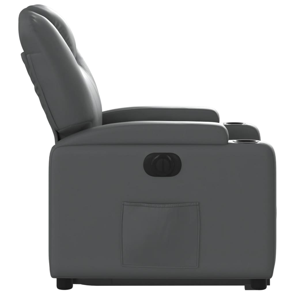 Fauteuil inclinable électrique gris similicuir