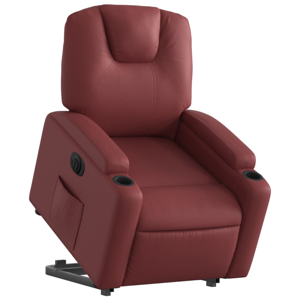 Fauteuil inclinable électrique rouge bordeaux similicuir Fauteuils vidaXL   