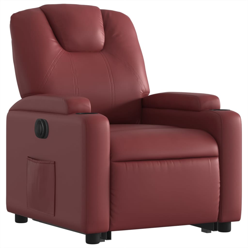 Fauteuil inclinable électrique rouge bordeaux similicuir Fauteuils vidaXL   