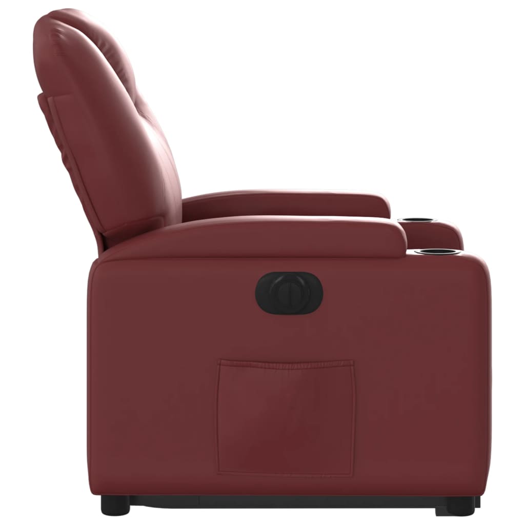 Fauteuil inclinable électrique rouge bordeaux similicuir Fauteuils vidaXL   