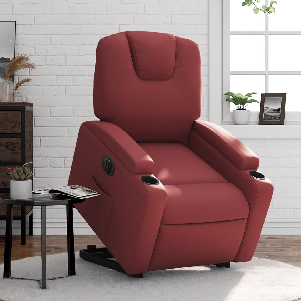 Fauteuil inclinable électrique rouge bordeaux similicuir Fauteuils vidaXL   