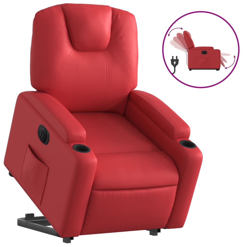 Fauteuil inclinable électrique rouge similicuir Fauteuils vidaXL   