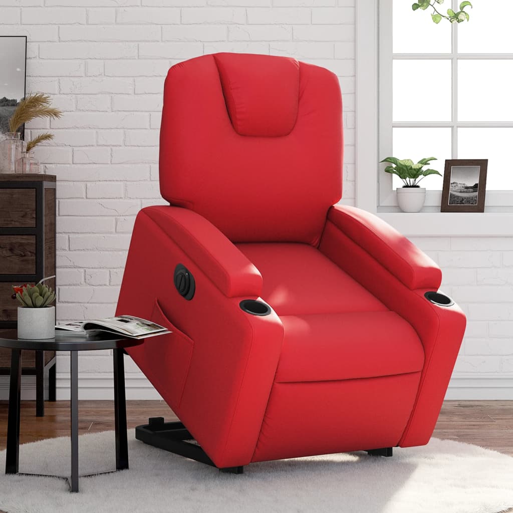 Fauteuil inclinable électrique rouge similicuir Fauteuils vidaXL   