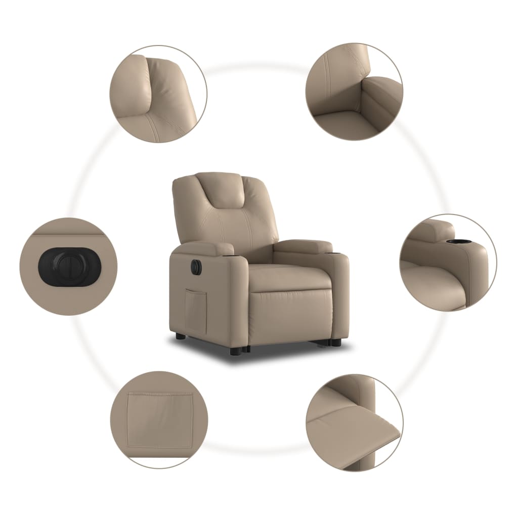 Fauteuil inclinable électrique cappuccino similicuir