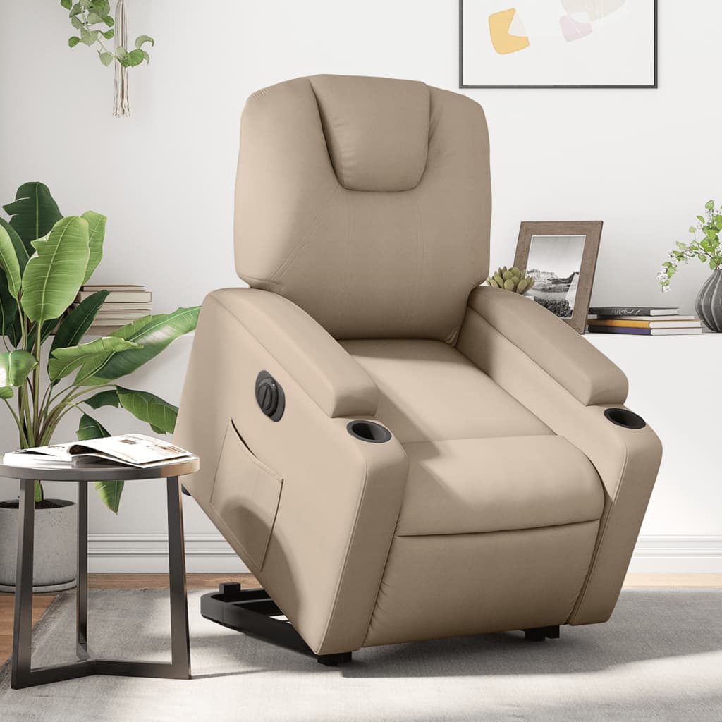 Fauteuil inclinable électrique cappuccino similicuir