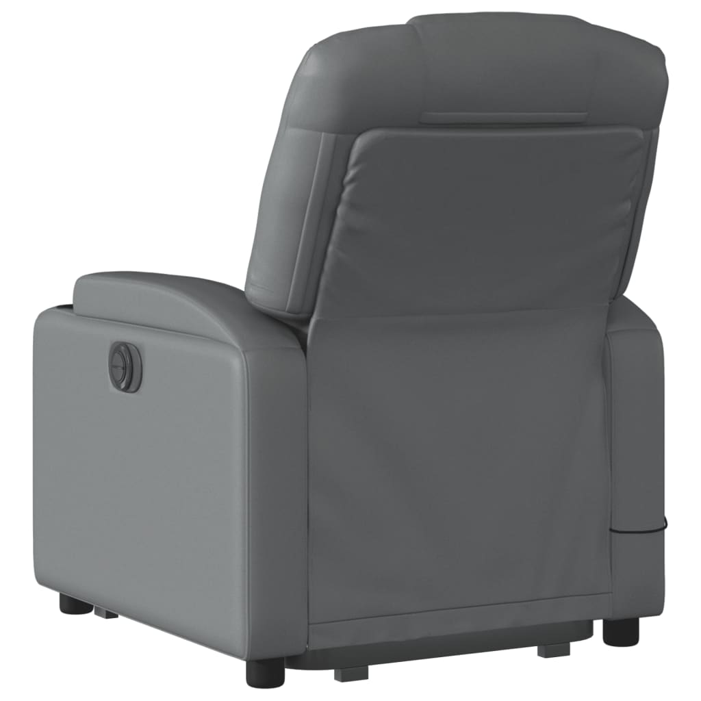 Fauteuil inclinable de massage électrique gris similicuir Fauteuils vidaXL   