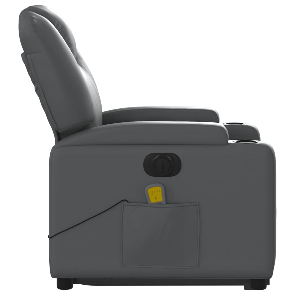 Fauteuil inclinable de massage électrique gris similicuir Fauteuils vidaXL   