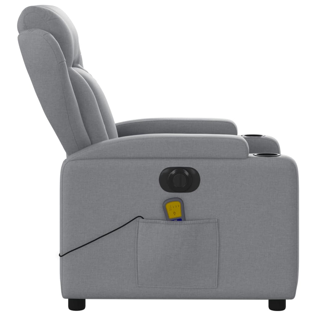 Fauteuil de massage inclinable électrique gris clair tissu Fauteuils vidaXL   